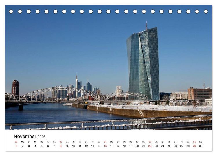 Produktbild: Frankfurt Skyline von Petrus Bodenstaff (Tischkalender 2026 DIN A5 quer), CALVENDO Monatskalender