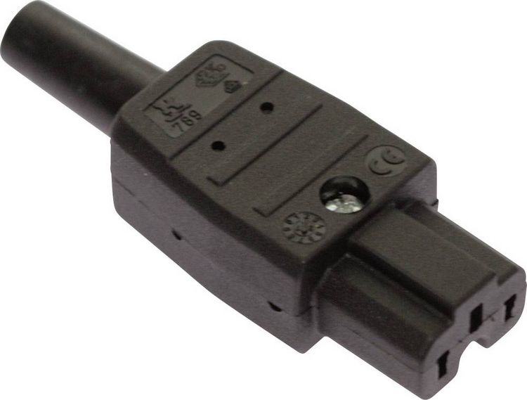 Produktbild: AS Schwabe 62083 Warmger&auml;te-Steckverbinder Stecker, gerade Gesamtpolzahl: 2 10 A Schwarz 1 St.