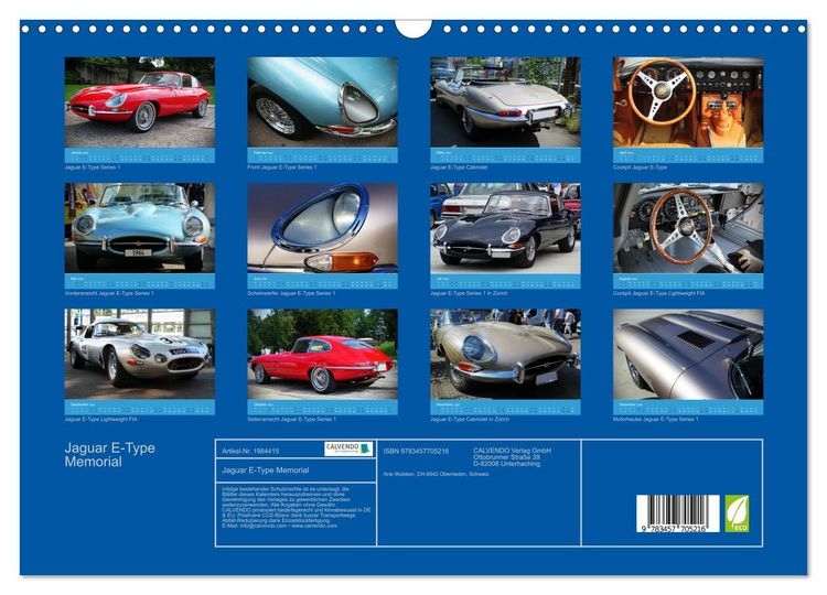 Produktbild: Jaguar E-Type Memorial (Wandkalender 2026 DIN A3 quer), CALVENDO Monatskalender