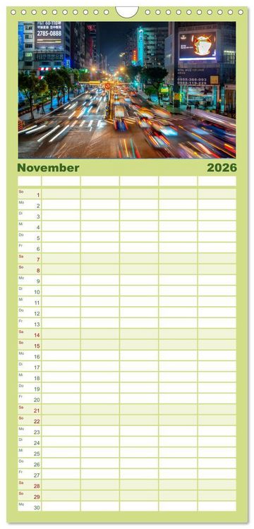 Produktbild: Familienplaner 2026 - Taipeh, Hauptstadt von Taiwan mit 5 Spalten (Wandkalender, 21 x 45 cm) CALVENDO