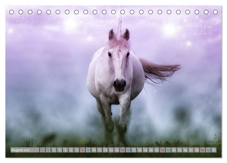 Produktbild: Fabeltier Einhorn (Tischkalender 2026 DIN A5 quer), CALVENDO Monatskalender