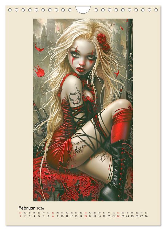 Produktbild: Gothic-Girls. Bizzare Comic-Art (Wandkalender 2026 DIN A4 hoch), CALVENDO Monatskalender