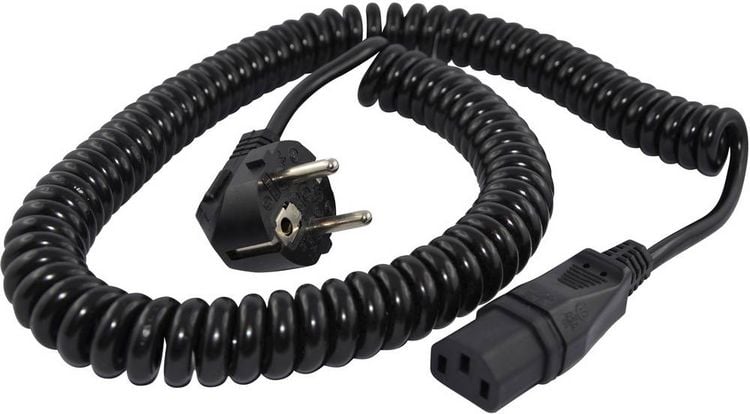 Produktbild: HAWA R6504 Kaltger&auml;te Anschlusskabel Schwarz 3.8m Spiralkabel