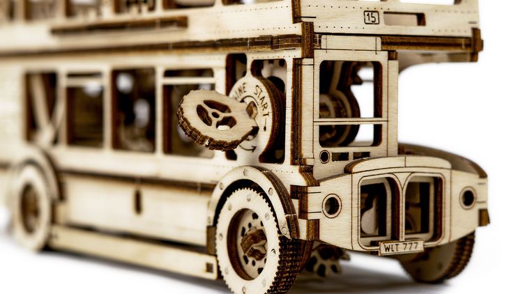 Produktbild: Tiny Adventures - London Bus, Funktionsmodell aus Holz zum Zusammenbauen