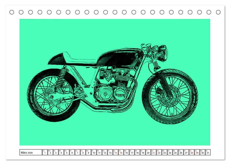 Produktbild: Motor Craft Motorr&auml;der (Tischkalender 2026 DIN A5 quer), CALVENDO Monatskalender