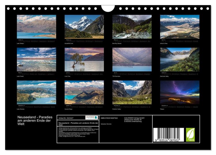 Produktbild: Neuseeland - Paradies am anderen Ende der Welt (Wandkalender 2026 DIN A4 quer), CALVENDO Monatskalender