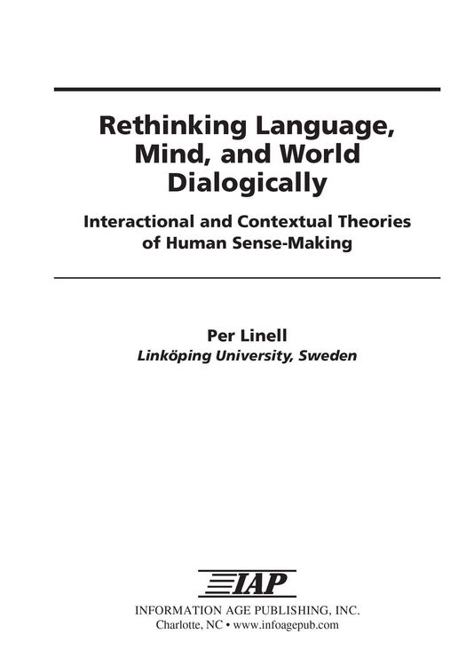 Produktbild: Rethinking Language, Mind, and World Dialogically