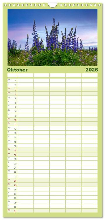 Produktbild: Familienplaner 2026 - Stimmungsvolle Rh&ouml;n mit 5 Spalten (Wandkalender, 21 x 45 cm) CALVENDO