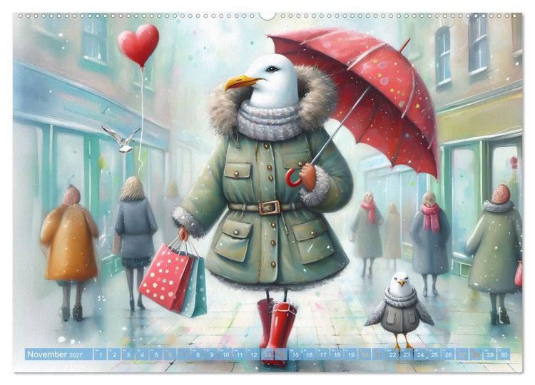 Produktbild: Die M&ouml;we Emma in Hamburg (hochwertiger Premium Wandkalender 2027 DIN A2 quer), Kunstdruck in Hochglanz