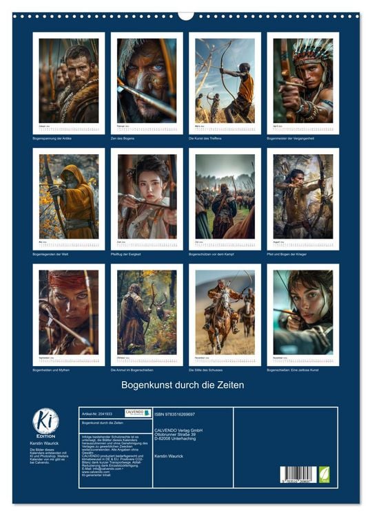 Produktbild: Bogenkunst durch die Zeiten (Wandkalender 2026 DIN A2 hoch), CALVENDO Monatskalender