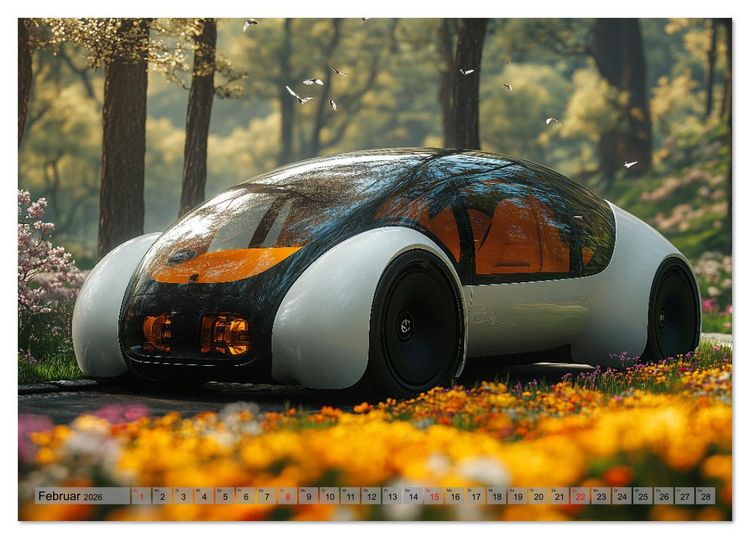 Produktbild: Zukunft Auto - Design, Autos und autonomes Fahren der Zukunft (Tischkalender 2026 DIN A5 quer), CALVENDO Monatskalender