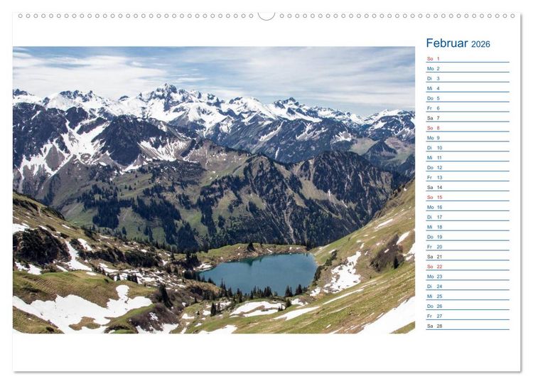 Produktbild: Region Oberstdorf - Kleinwalsertal und Nebelhorn (Wandkalender 2026 DIN A2 quer), CALVENDO Monatskalender