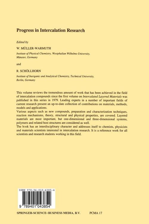 Produktbild: Progress in Intercalation Research