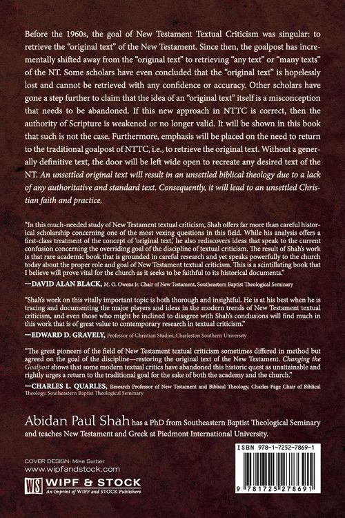 Produktbild: Changing the Goalpost of New Testament Textual Criticism