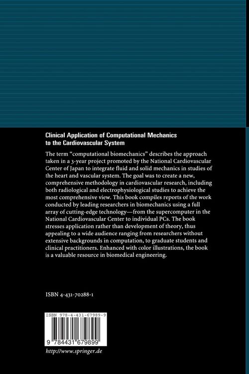 Produktbild: Clinical Application of Computational Mechanics to the Cardiovascular System