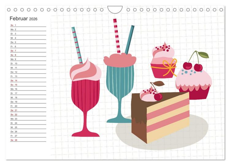 Produktbild: Fast Food Illustration (Wandkalender 2026 DIN A4 quer), CALVENDO Monatskalender