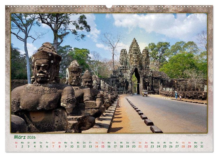 Produktbild: Kambodscha, Angkor Thom, Angkor Wat und Bayon (Wandkalender 2026 DIN A2 quer), CALVENDO Monatskalender