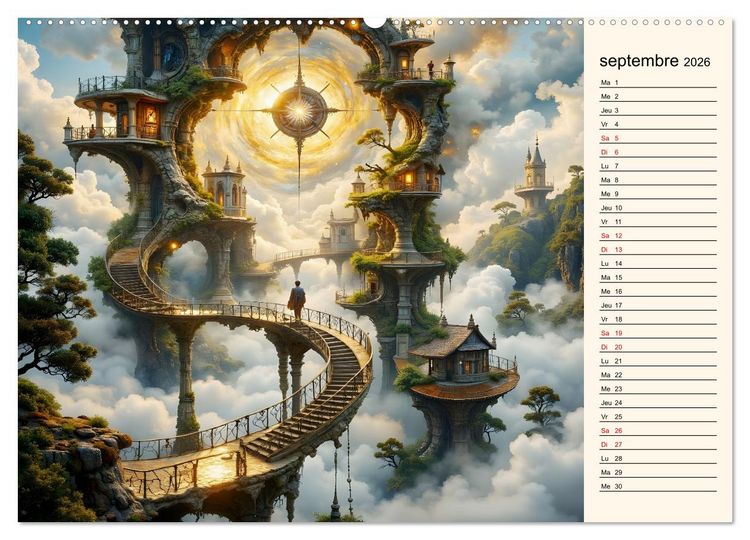 Produktbild: Sentiers magiques (Calendrier mural 2026 DIN A2 vertical) calendrier de bureau