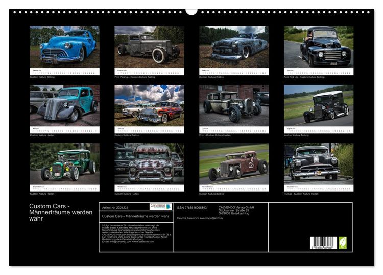 Produktbild: Custom Cars - M&auml;nnertr&auml;ume werden wahr (Wandkalender 2026 DIN A2 quer), CALVENDO Monatskalender