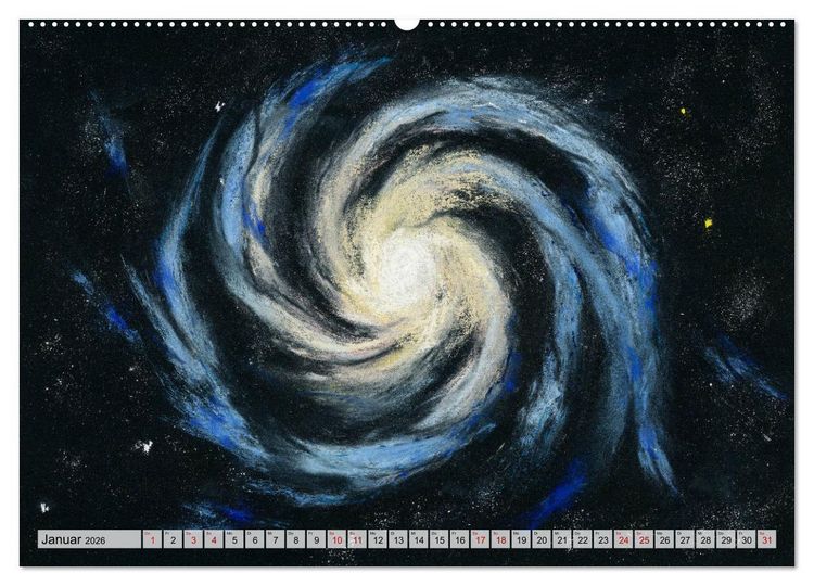 Produktbild: Gemaltes Weltall (Wandkalender 2026 DIN A2 quer), CALVENDO Monatskalender