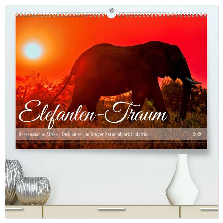 Produktbild: Elefanten-Traum - Herzenssache Afrika (hochwertiger Premium Wandkalender 2026 DIN A2 quer), Kunstdruck in Hochglanz