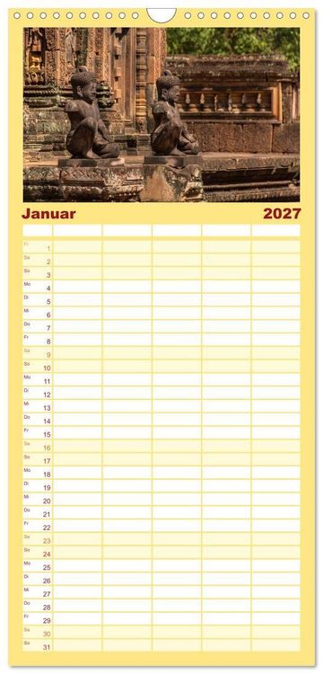Produktbild: Familienplaner 2027 - Magisches Kambodscha mit 5 Spalten (Wandkalender, 21 x 45 cm) CALVENDO