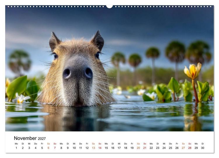 Produktbild: Capybara - die Ruhe als Lebensform (hochwertiger Premium Wandkalender 2027 DIN A2 quer), Kunstdruck in Hochglanz