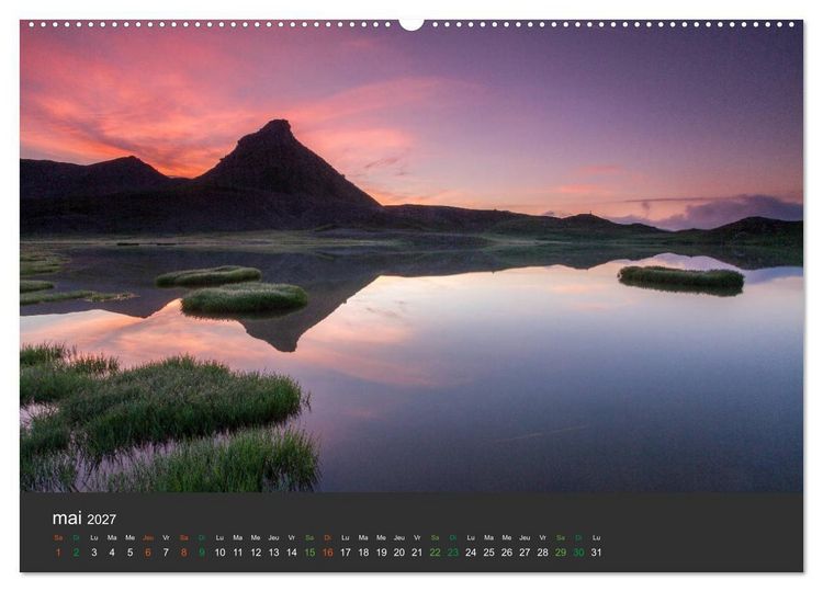 Produktbild: Lacs de montagne. Miroir des cimes (Calendrier mural haut de gamme 2027 DIN A2 vertical), CALVENDO calendrier mensuel