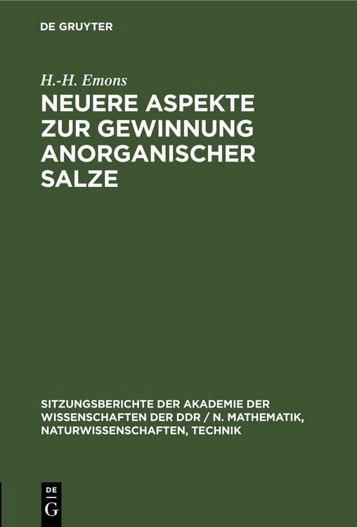 Produktbild: Neuere Aspekte zur Gewinnung anorganischer Salze