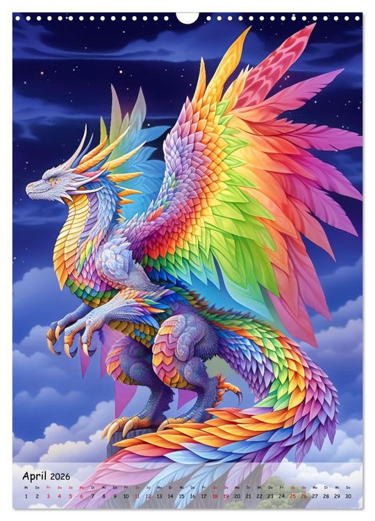 Produktbild: Gefl&uuml;gelte H&uuml;ter - Erleben Sie die Magie der Drachen (Wandkalender 2026 DIN A3 hoch), CALVENDO Monatskalender