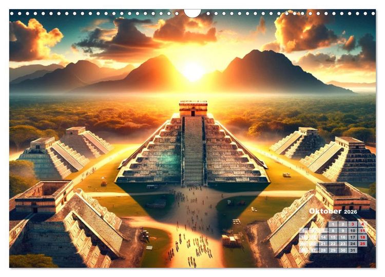 Produktbild: Weltwunder: Antike und neue: Visualisiert durch Moderne KI-Kunst (Wandkalender 2026 DIN A3 quer), CALVENDO Monatskalender
