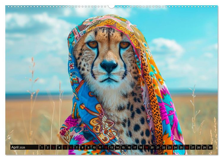 Produktbild: Savannen-Style. Stilvoller Raubkatzen-Chic (Wandkalender 2026 DIN A2 quer), CALVENDO Monatskalender