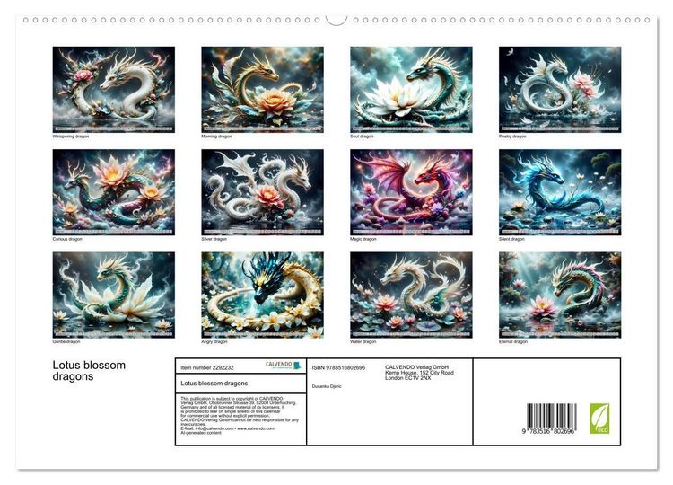 Produktbild: Lotus blossom dragons (High Quality Premium Wall Calendar 2027 DIN A2 landscape),CALVENDO 12 Month Wall Calendar
