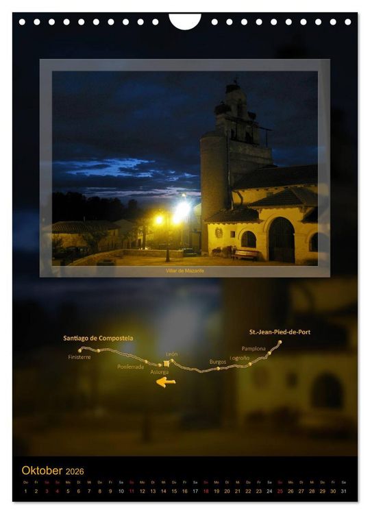 Produktbild: Jakobsweg - Camino Franc&eacute;s (Wandkalender 2026 DIN A4 hoch), CALVENDO Monatskalender