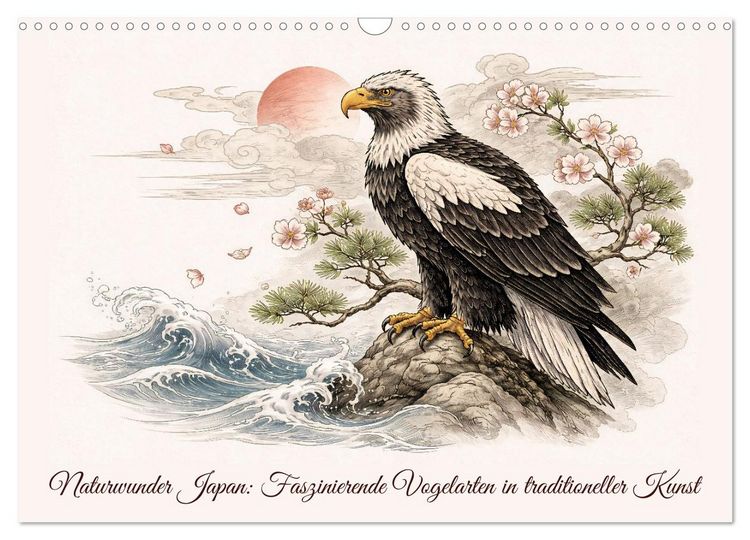 Produktbild: Naturwunder Japan: Faszinierende Vogelarten in traditioneller Kunst (Wandkalender 2027 DIN A3 quer), CALVENDO Monatskalender