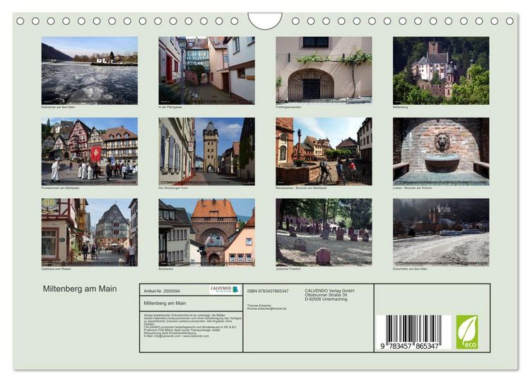 Produktbild: Miltenberg am Main (Wandkalender 2026 DIN A4 quer), CALVENDO Monatskalender