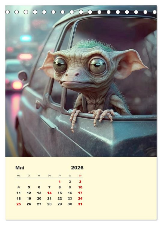 Produktbild: Kleine Gangster. Lustige Monster im Alltag (Tischkalender 2026 DIN A5 hoch), CALVENDO Monatskalender