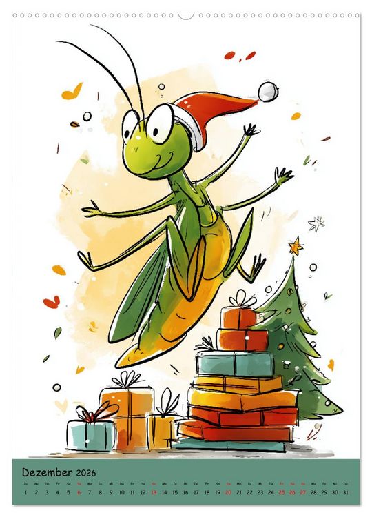 Produktbild: Der fr&ouml;hliche Grash&uuml;pfer - bunter Kinderkalender f&uuml;r das Kinderzimmer (hochwertiger Premium Wandkalender 2026 DIN A2 hoch), Kunstdruck in Hochglanz