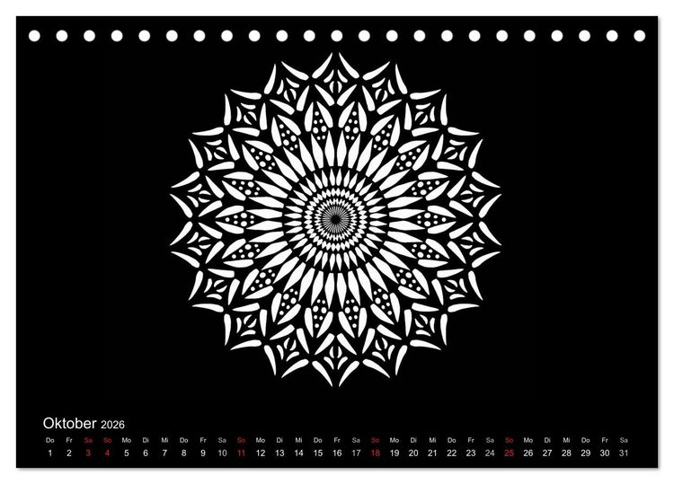 Produktbild: Entspannung und Ruhe durch Mandalas (Tischkalender 2026 DIN A5 quer), CALVENDO Monatskalender