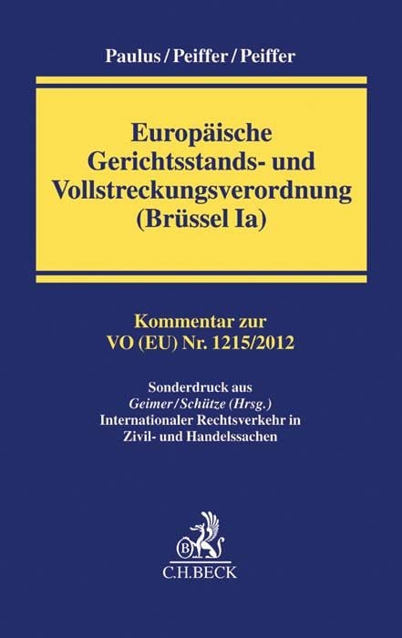 Produktbild: Europ&auml;ische Gerichtsstands- und Vollstreckungsverordnung (Br&uuml;ssel Ia)