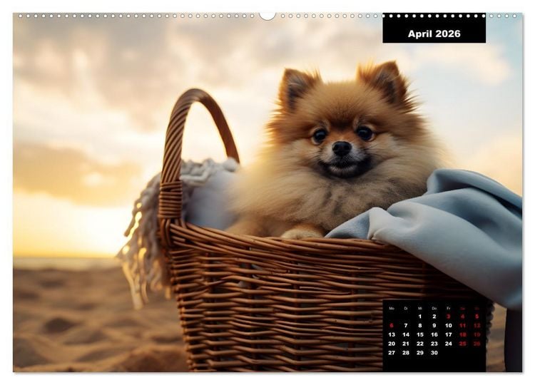 Produktbild: Zwergspitze - kleine Hunde, gro&szlig;e Pers&ouml;nlichkeiten (Wandkalender 2026 DIN A2 quer), CALVENDO Monatskalender