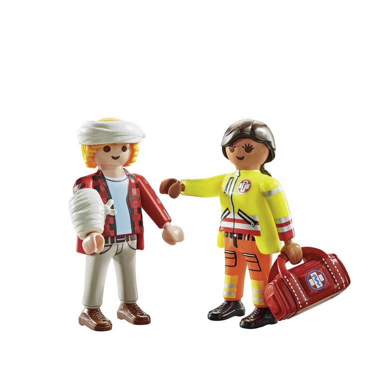 Produktbild: playmobil DuoPack Sanit&auml;terin mit Patient