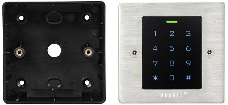 Produktbild: Sygonix SY-6121664 Code-Tastatur mit RFID Unterputz, Aufputz 12 V/DC, 18 V/DC IP66 mit beleuchteter Tastatur, mit Touchscreen