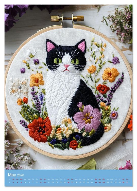 Produktbild: Elegance in Embroidery (Wall Calendar 2026 DIN A2 portrait), CALVENDO 12 Month Wall Calendar