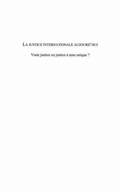 Produktbild: La justice internationale aujourd'hui - vraie justice ou jus