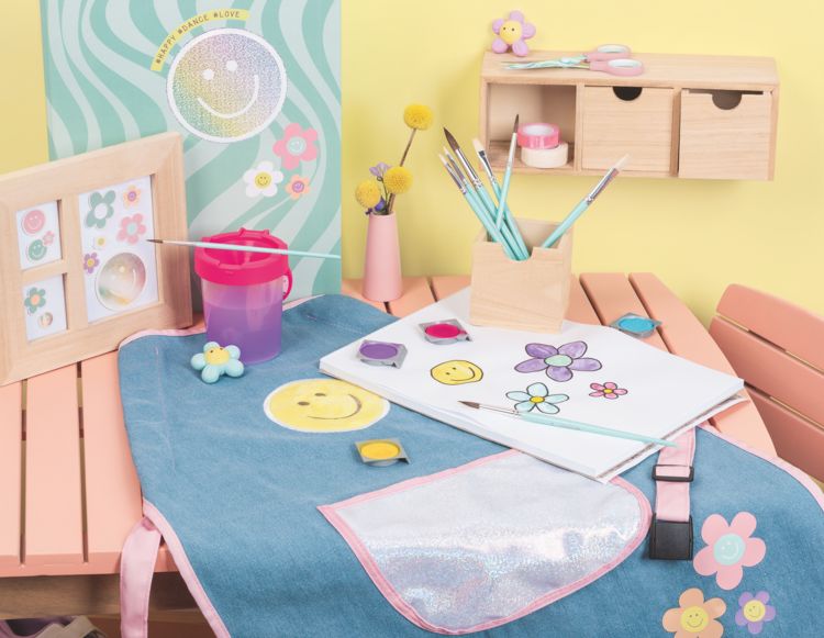 Produktbild: Brunnen Kindersch&uuml;rze Happy Hippie &brvbar; jeansblau/mehrfarbig, pastell