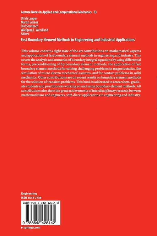 Produktbild: Fast Boundary Element Methods in Engineering and Industrial Applications