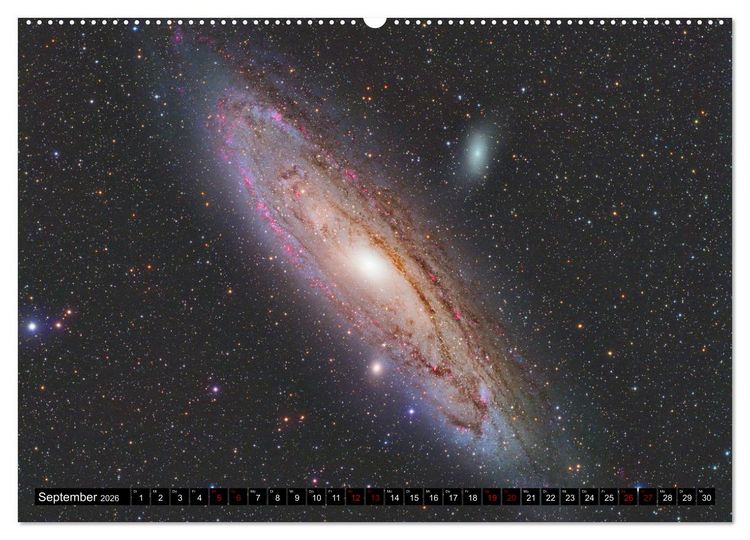 Produktbild: Galaxien des Nordhimmels (hochwertiger Premium Wandkalender 2026 DIN A2 quer), Kunstdruck in Hochglanz