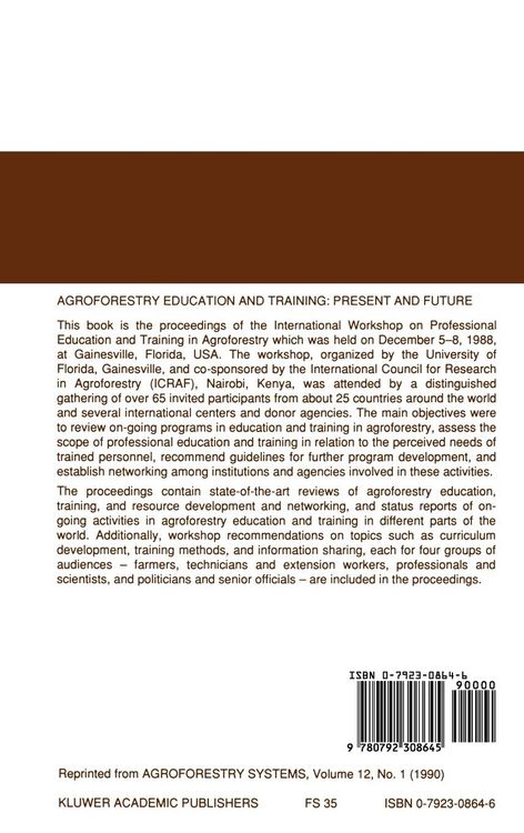 Produktbild: Agroforestry Education and Training: Present and Future