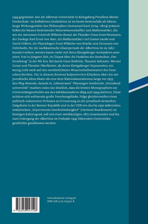 Produktbild: Die Albertus-Universit&auml;t K&ouml;nigsberg